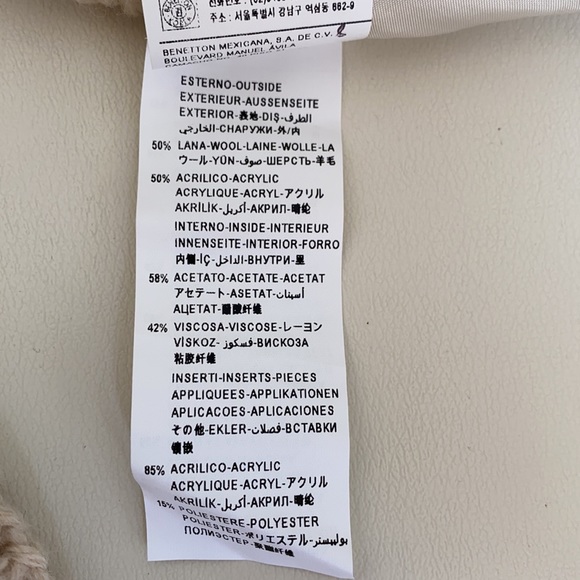 NWOT! Benetton Faux Fur Front Sweater - Picture 8 of 10